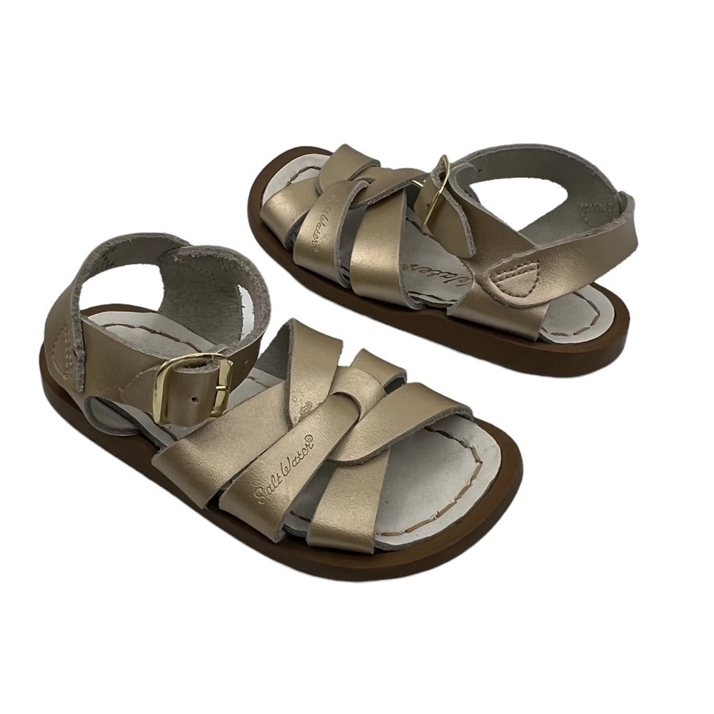 Saltwater Sandals By Hoy Gold Strappy Summer Sandals Size 6 Toddler Girls